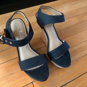New Black Wedges Size 7